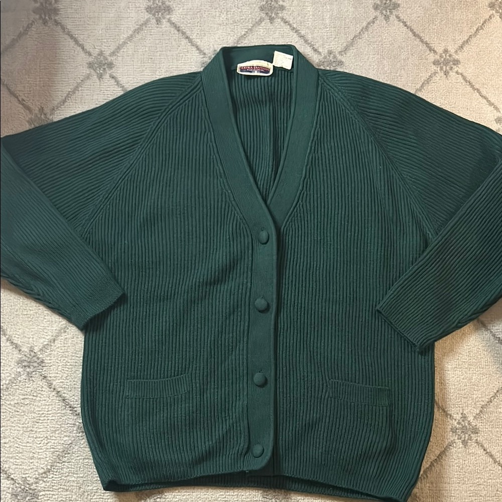 Vintage Erika Classics Green Cardigan Sweater